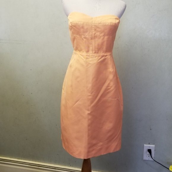 NWT J.Crew Tube top open back PEACH dress women's size 4  (U23) - Picture 7 of 8
